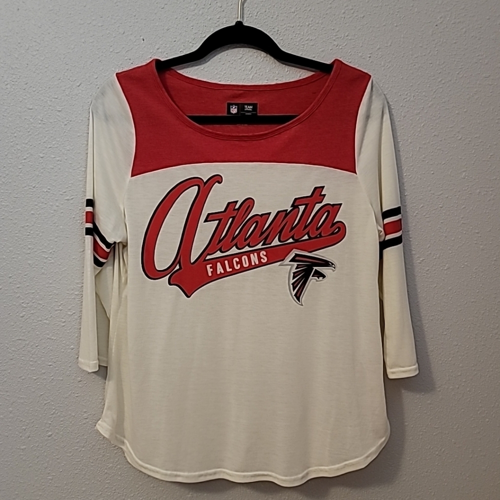 Women's NFL APPAREL Atlanta Falcons 3/4 Sleeve Shirt~ Size L
